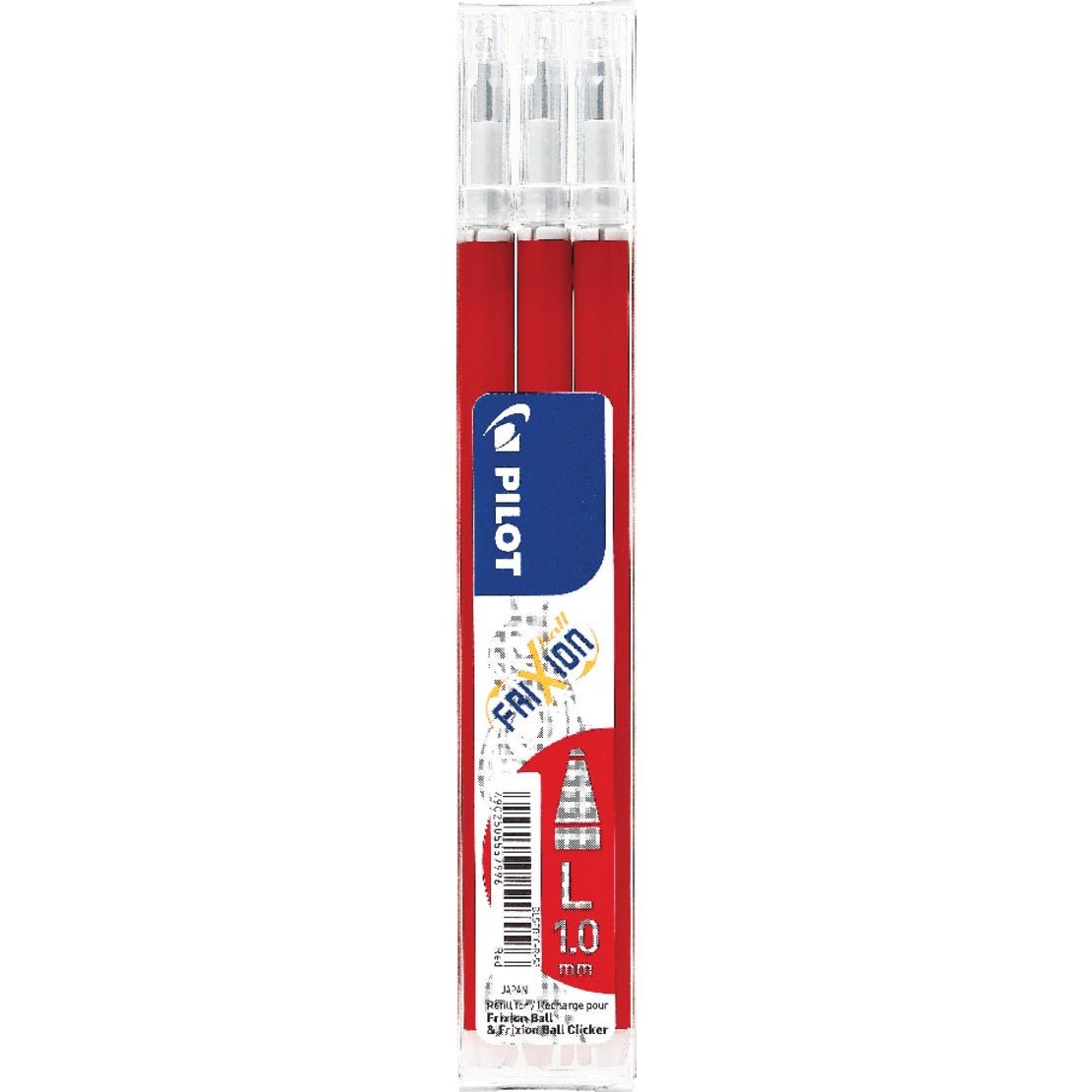 Pilot - recharge stylo à bille FriXion Ball/Clicker, rouge, étui de 3 pièces