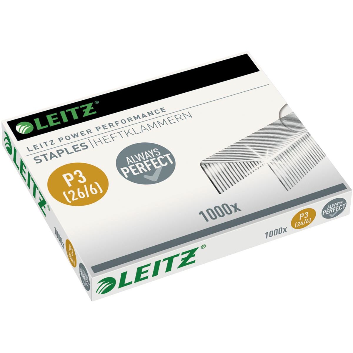 Leitz - agrafes 26/6, boîte de 1000 agrafes