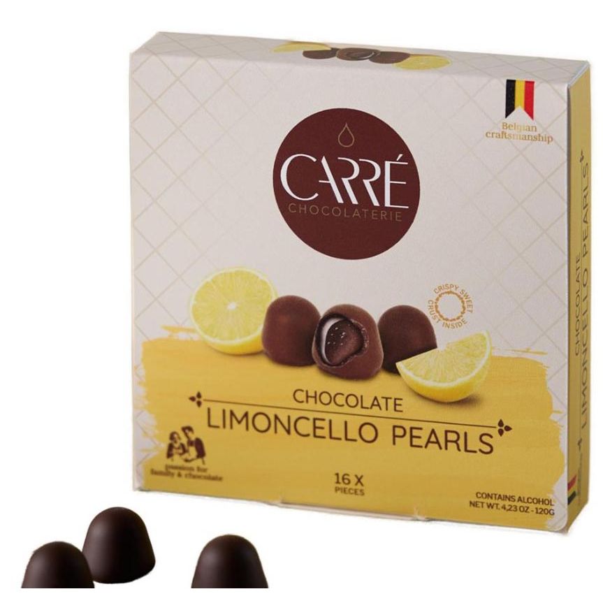 Carré - Limoncello Pearls chocolade, doos van 120 gram