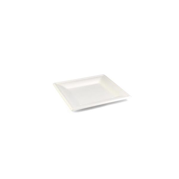 Assiette canne à sucre Senza carrée 200 x 200 x h16 mm retrait de 40 pièces