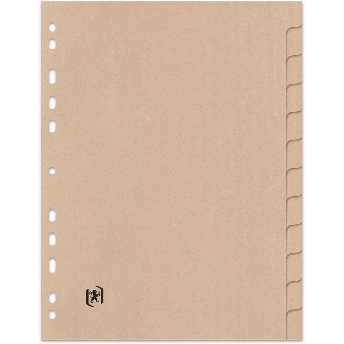 Oxford - tabbladen, uit karton, ft A4, onbedrukt, 11-gaatsperforatie, 12 tabs