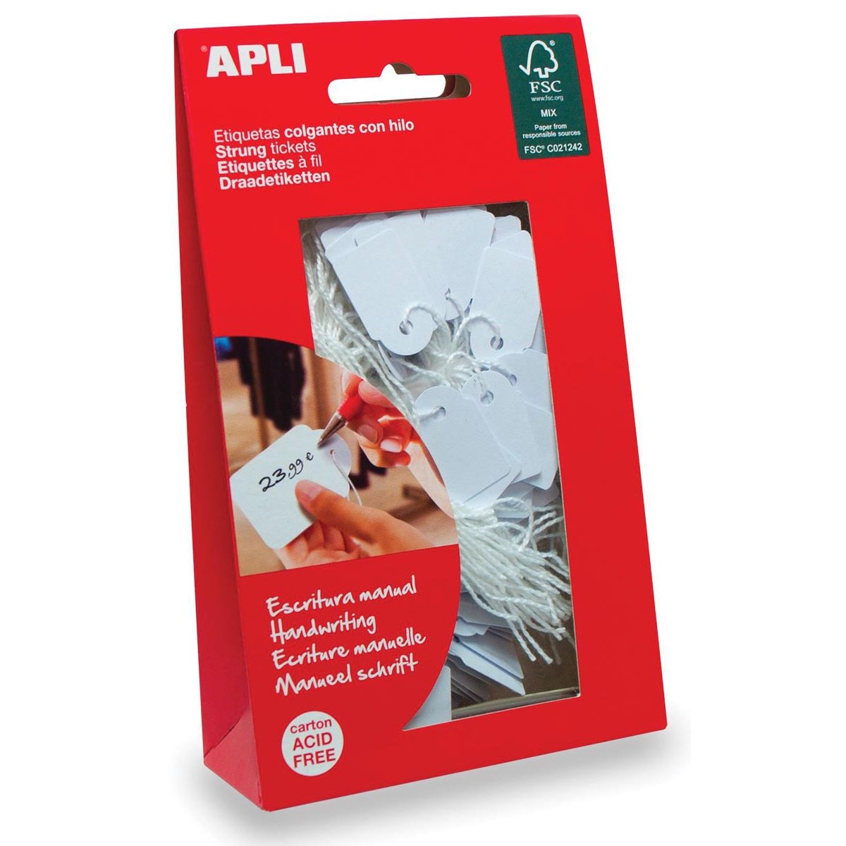 Apli - Kabeletiketten ft 22 x 35 mm (B x H) (7011), Karton mit 100 Stück
