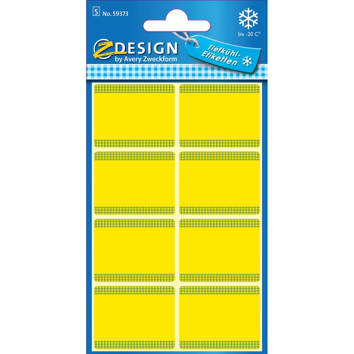 Avery - étiquettes pour congélateur sous blister, jaune, 40 étiquettes