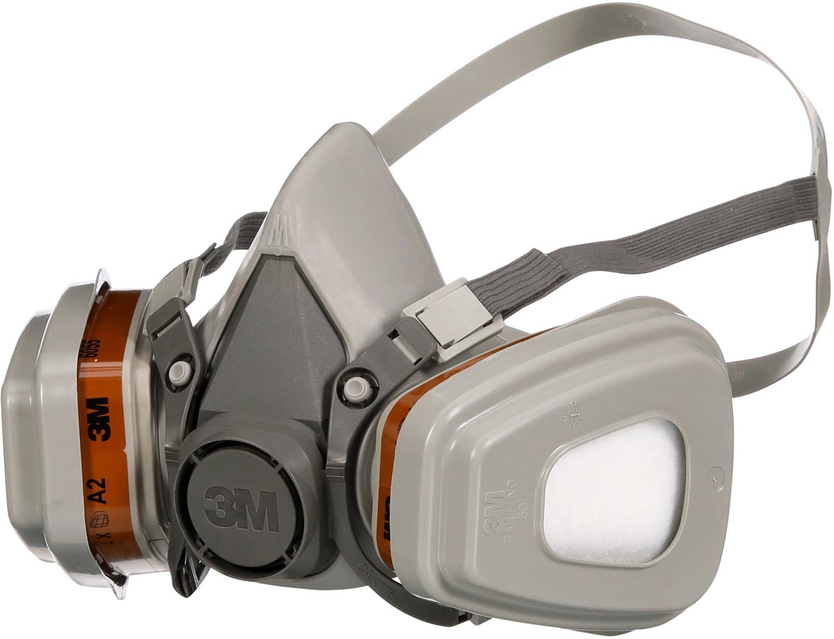 3M - mondmasker met vervangbare filters, herbruikbaar, biedt A2P2 ademhalingsbescherming