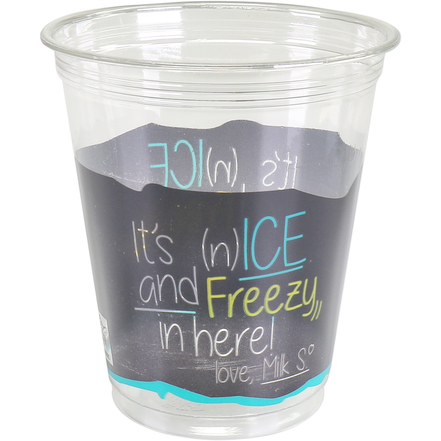 Depa - | Milkshakebeker | ICE is (N)ICE | Gerecycled PET | 300ml | 12oz | Ø90mm | transparant/blauw | 800 stuks
