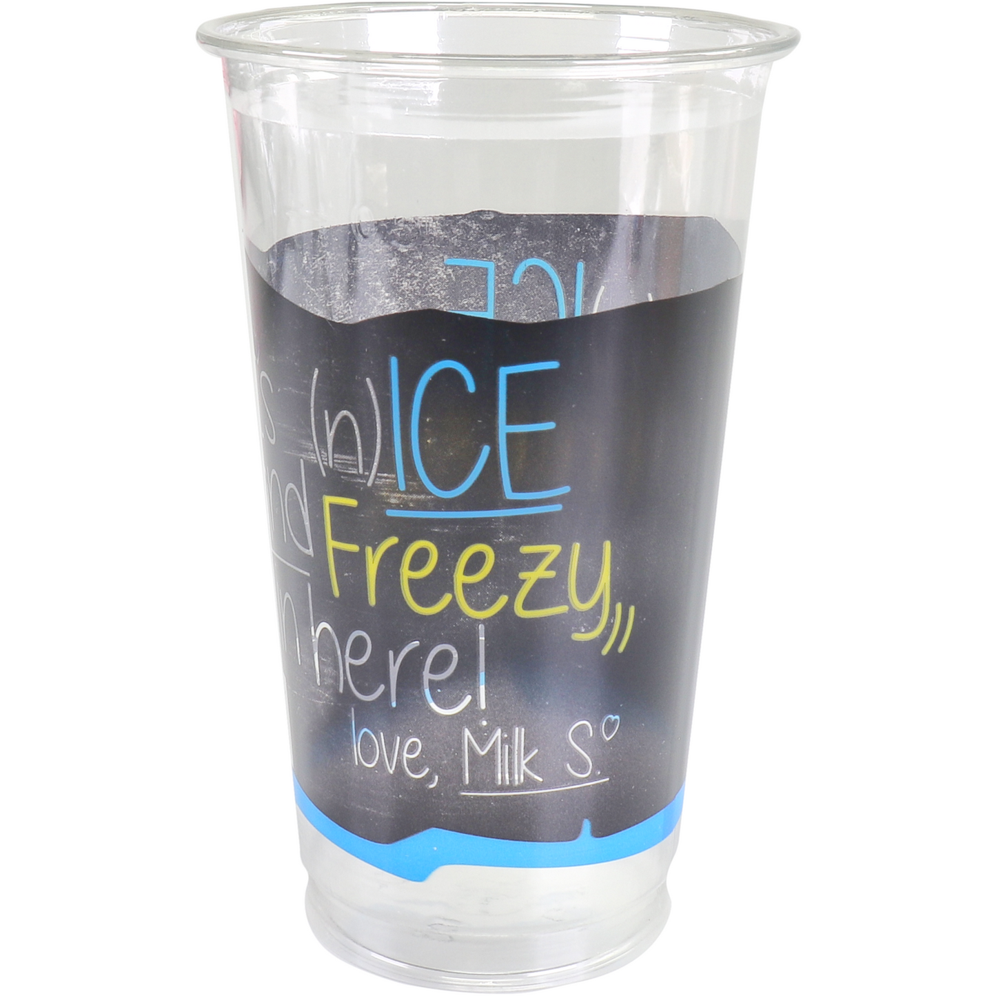 Depa - | Milkshakebeker | ICE is (N)ICE | Gerecycled PET | 500ml | 22oz | Ø90mm | transparant/blauw | 800 stuks
