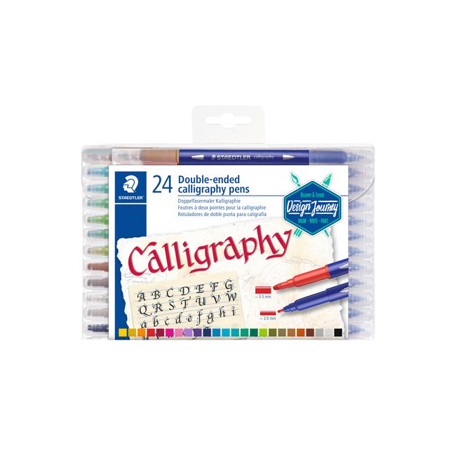 Staedtler - Stylo calligraphie duo pointe 2.0 et 3.5mm 24 couleurs