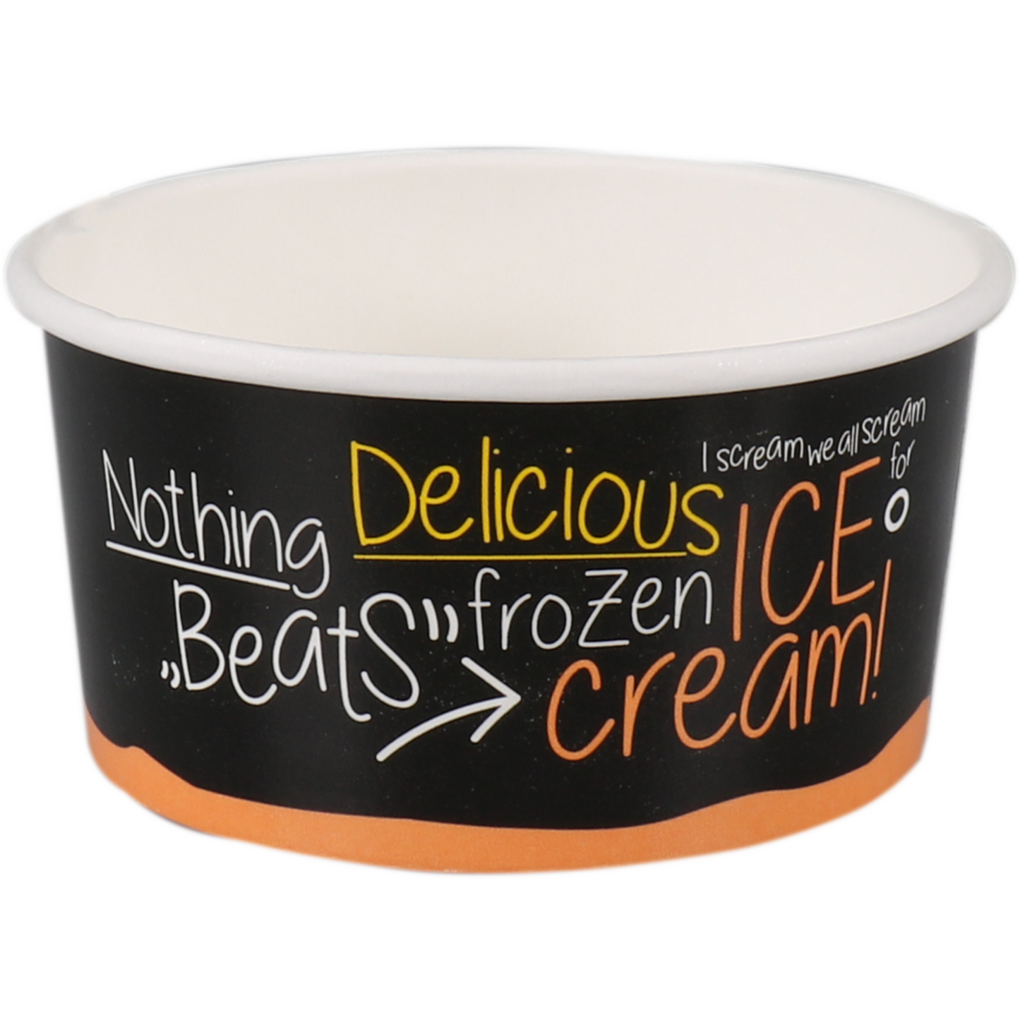 Depa - Cup | ijscup | karton + PE | 150ml | 6oz | Ø 96mm | 49mm | zwart/oranje | 1000 stuks