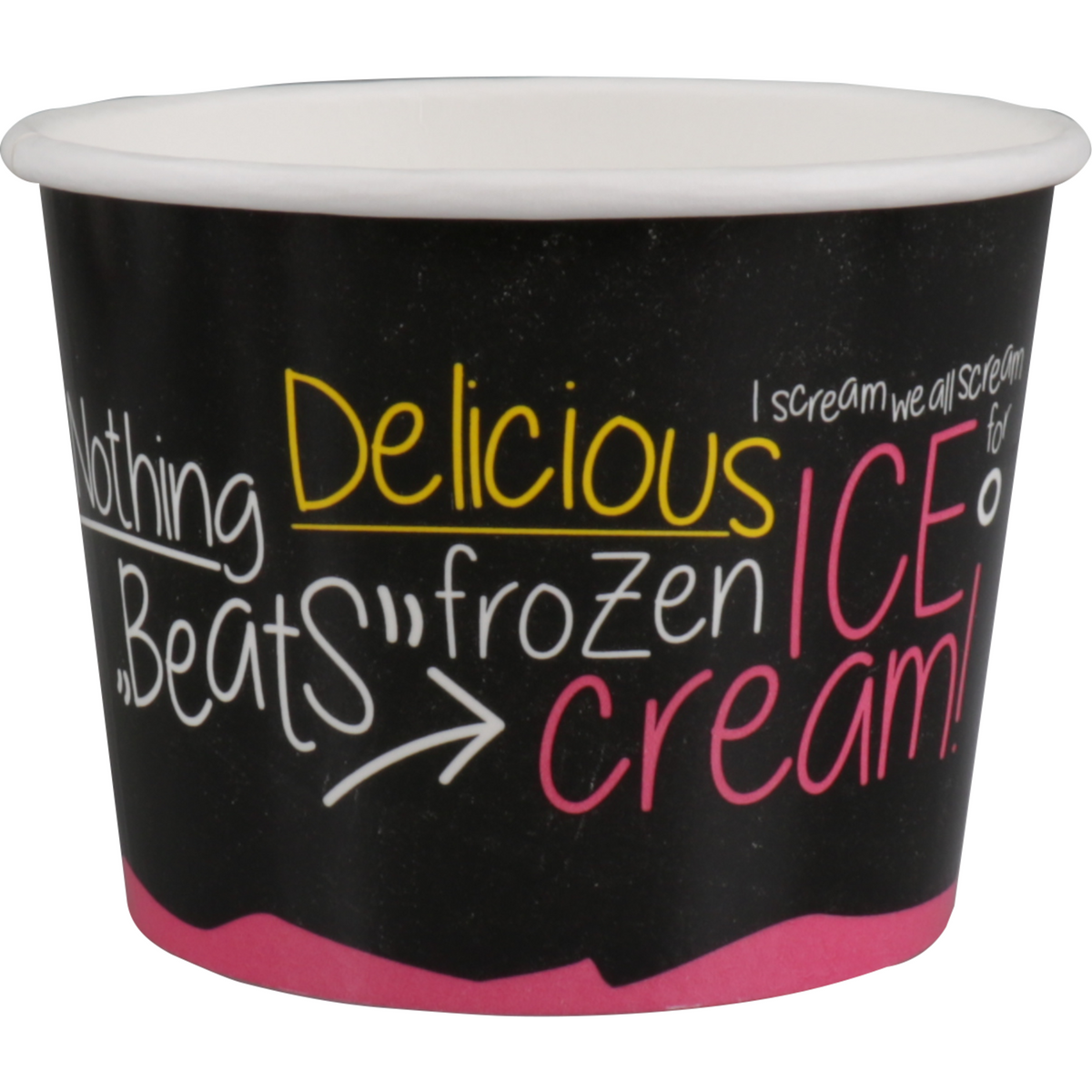 Depa - Cup | ijscup | 300ml | 12oz | Ø 101mm | 77mm | karton + PE | zwart/roze | 1000 stuks