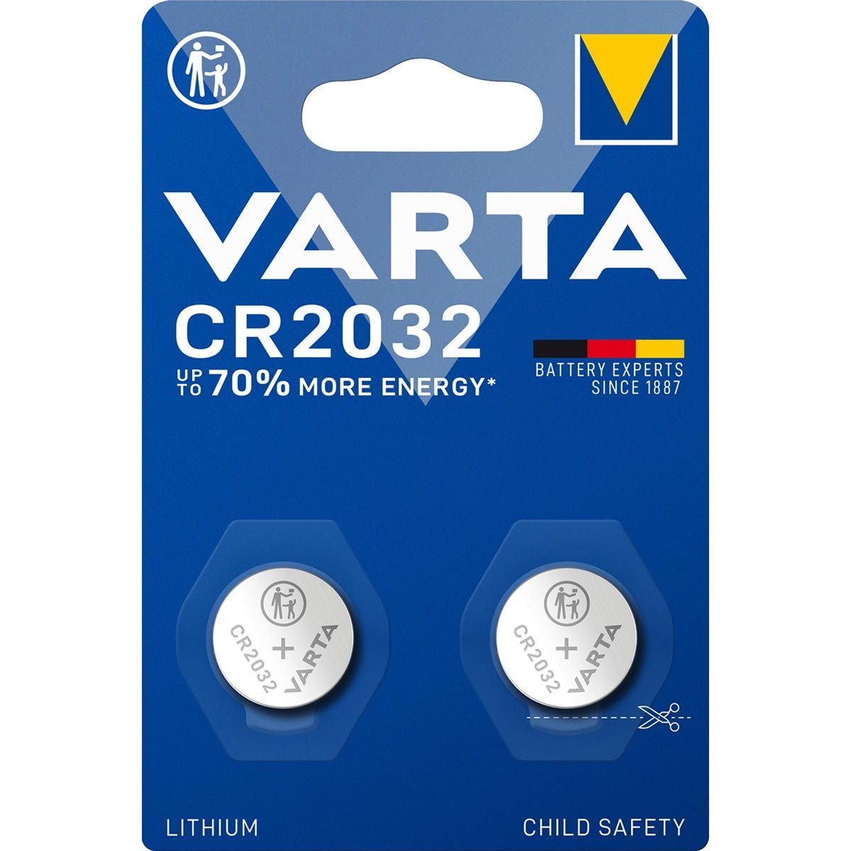 Varta - knoopcel Lithium CR2032, blister van 2 stuks