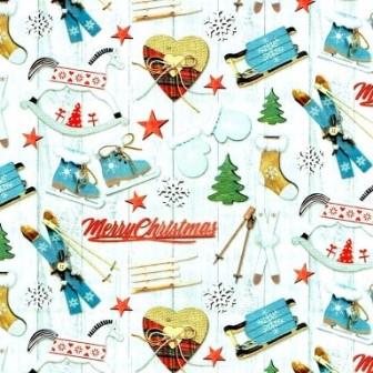 Klika - Cadeaupapier Geschenkpapier Retro items merry xmas 50 cm