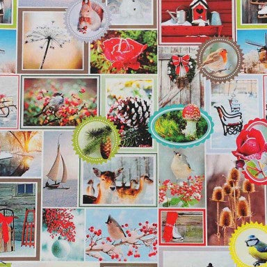 Klika - Geschenkpapier Geschenkpapier Bunte Winterlandschaft 30 cm