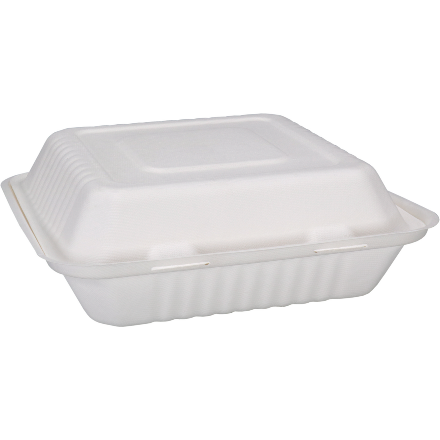 Depa - Bak | Bagasse (suikerrietpulp) | 3-vaks | 1200ml | maaltijdbox | 23x23x7.8cm | wit | 200 stuks