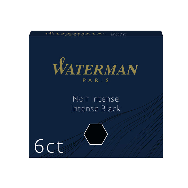 Waterman - Inktpatroon internationaal zwart pak à 6 stuks