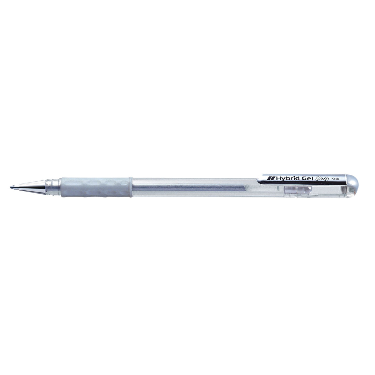 Pentel - Gel Writer K118 Grip M Argent | 12 pièces