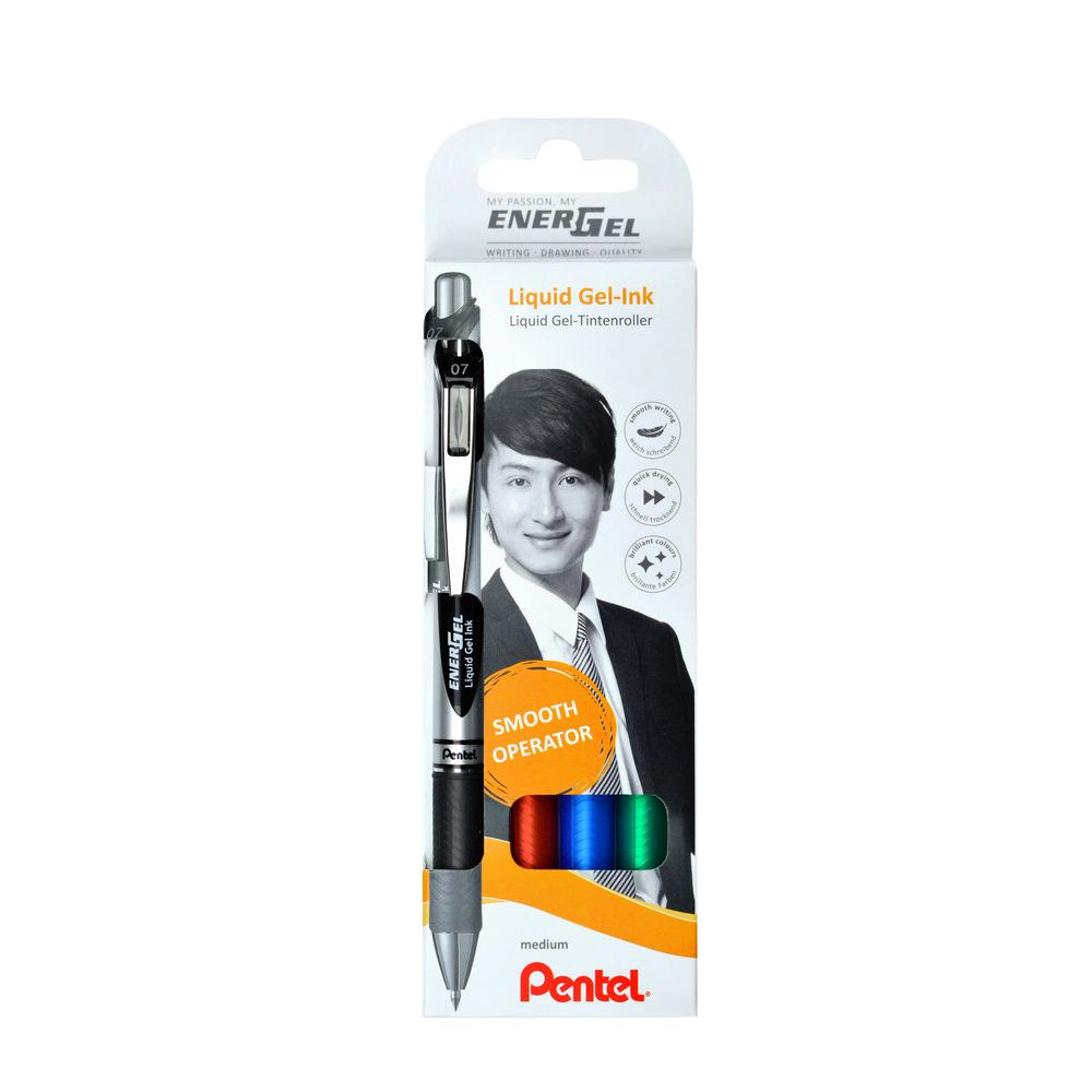 Pentel - Gelschrijver BL77 Energel medium assorti 4 stuks