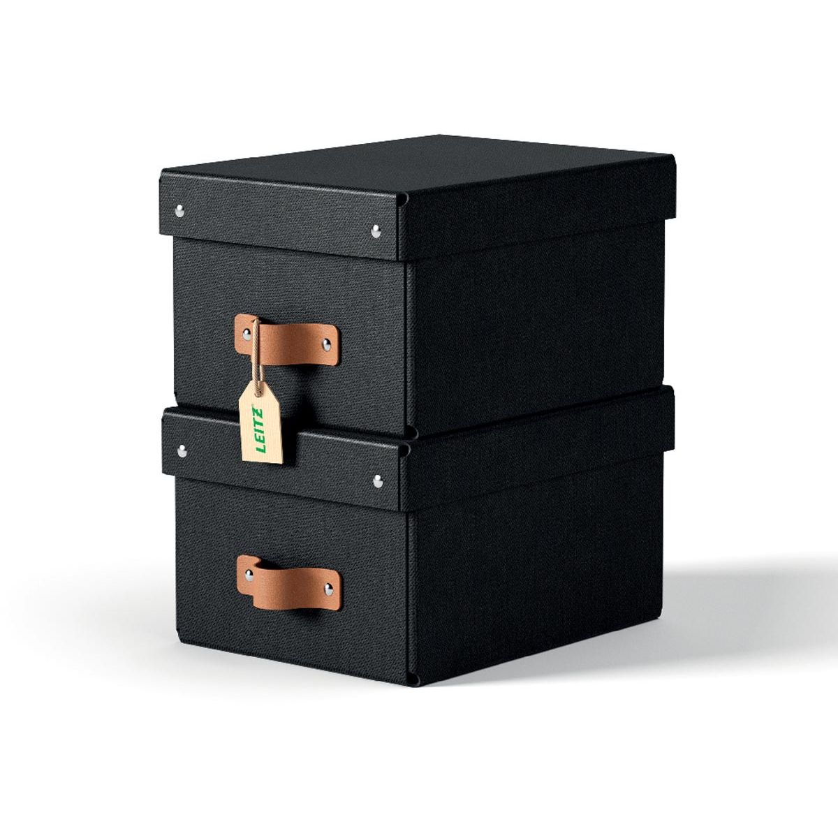 Leitz - Puro opbergdoos, small, ft A5, 7 liter, zwart, pak van 2 stuks