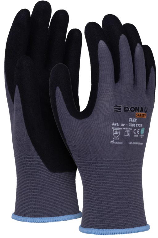 DONAU SAFETY - veiligheidshandschoenen Flex, grijs, L, maat 9