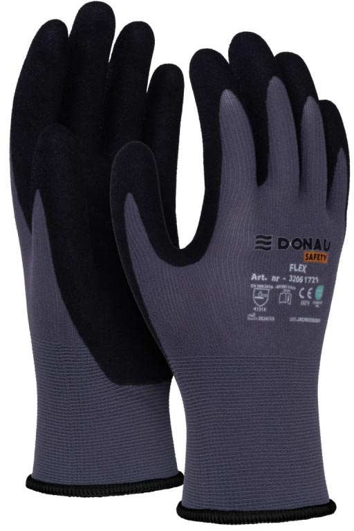 DONAU SAFETY - veiligheidshandschoenen Flex, grijs, XL, maat 10
