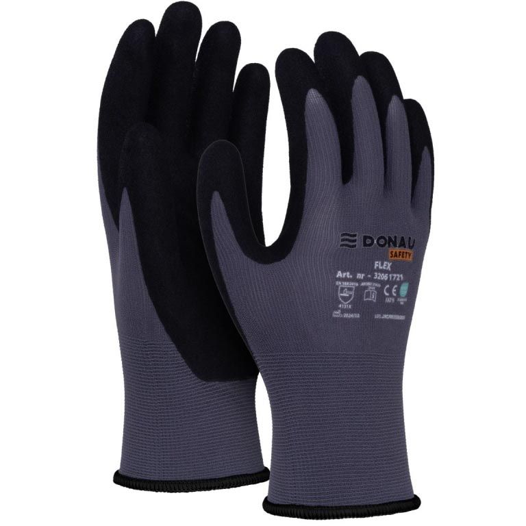 DONAU SAFETY - veiligheidshandschoenen Flex, grijs, XL, maat 10