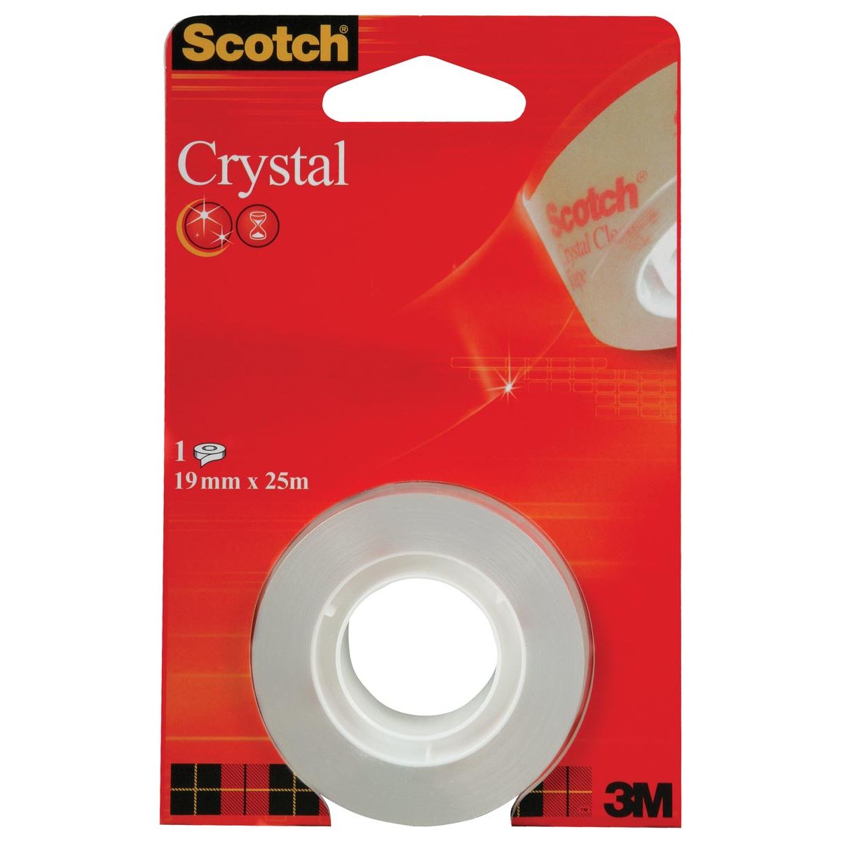 Scotch - Plakband Crystal ft 19 mm x 25 m, blister met 1 rolletje
