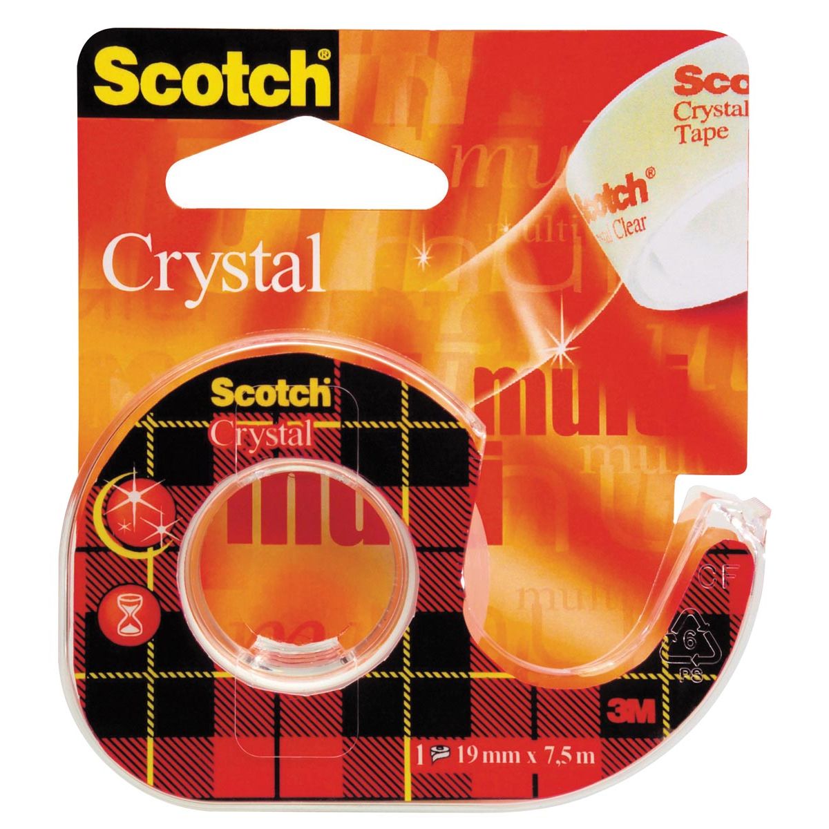 Scotch - Klebeband Crystal ft 19 mm x 7,5 m, Blister mit 1 Spender mit 1 Rolle
