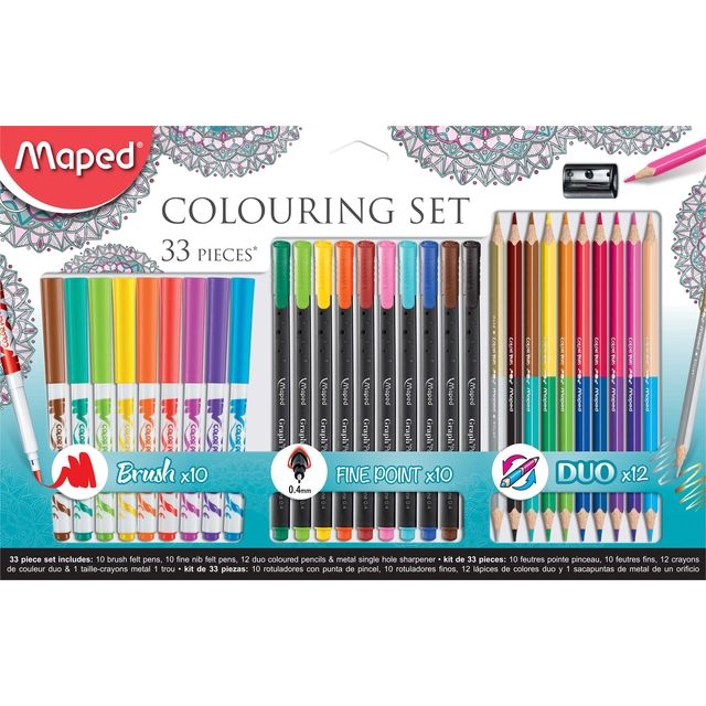 Maped - Coffret dessin Graph'Peps 33 pièces assortis