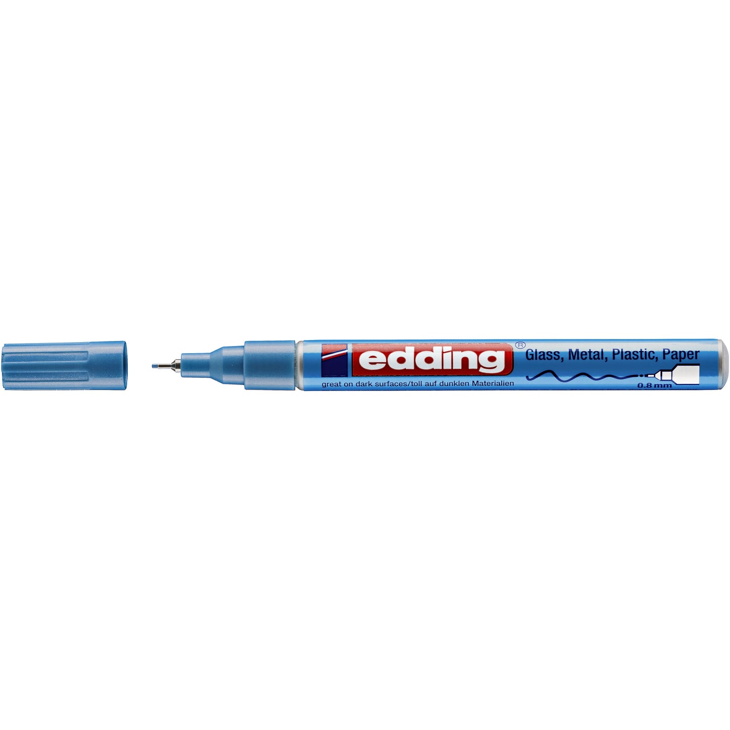 Edding - Viltstift 780 lak rond 0.8mm mtl lichtblauw