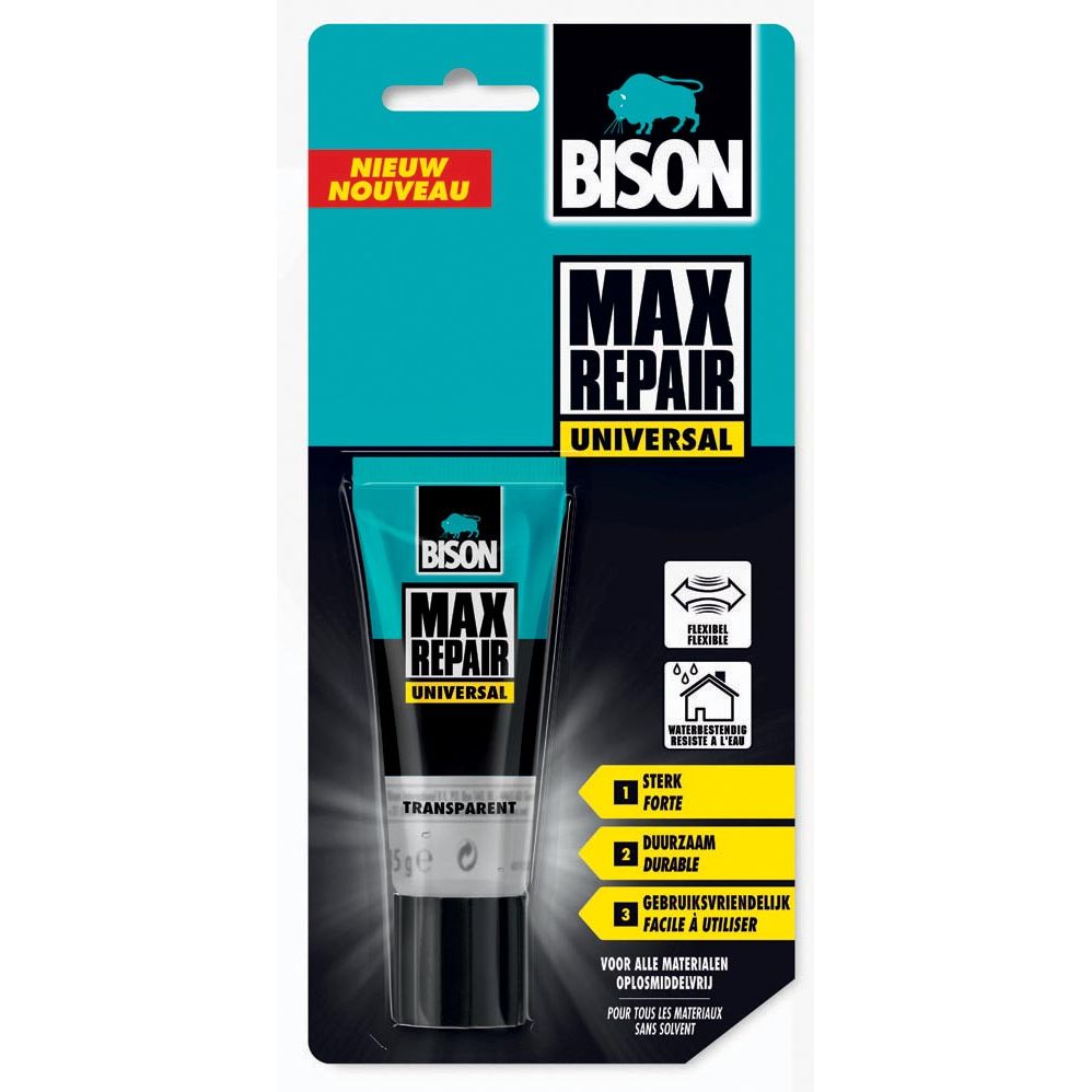 Bison - colle Max Repair Universal, blister avec tube de 45 g