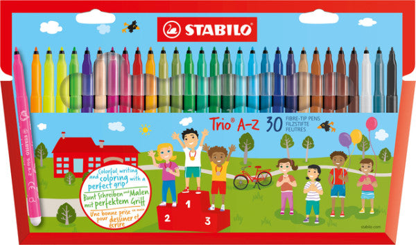 Stabilo - Feutre Trio A-Z 378/30 étui assorti de 30 pièces