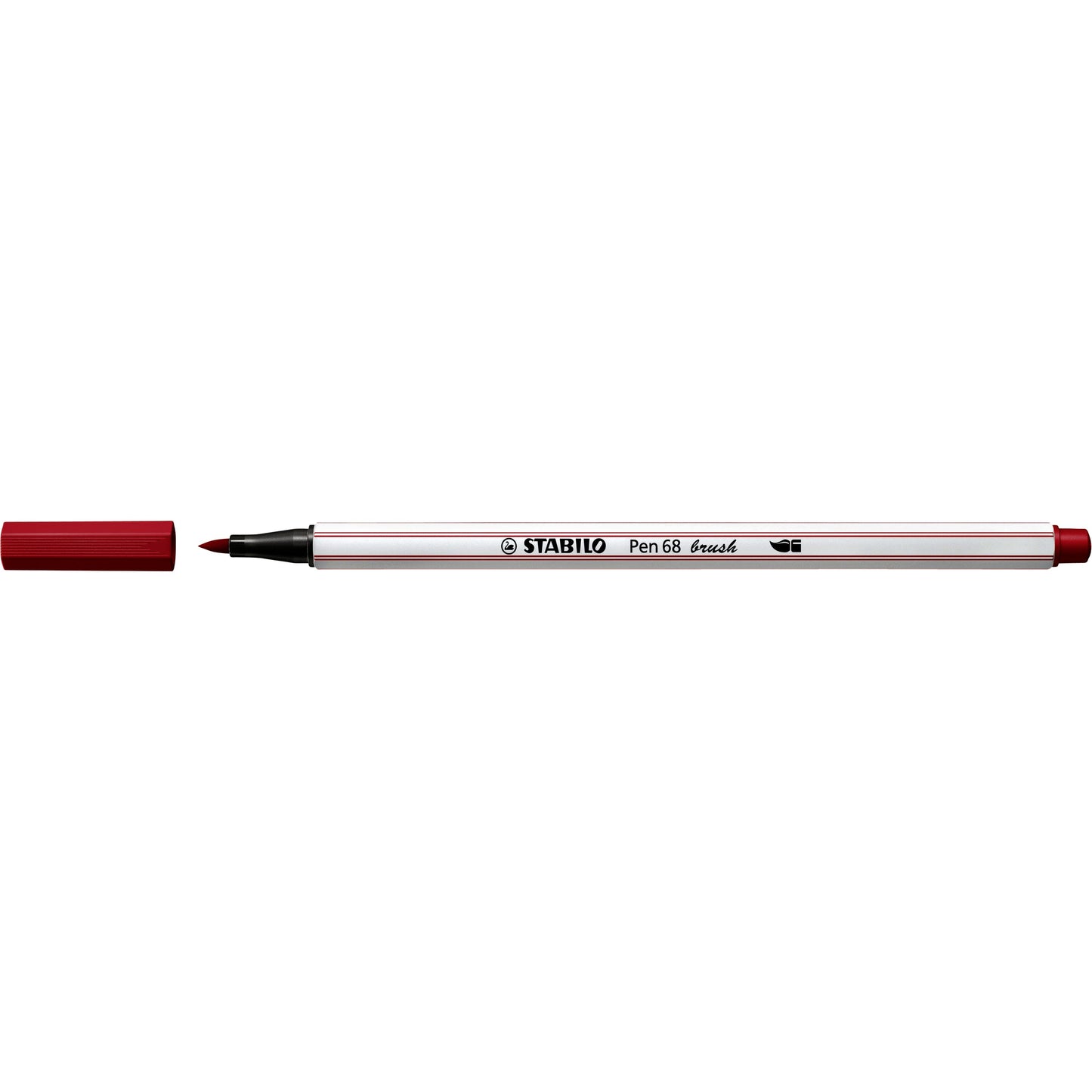 Stabilo - Pen 68 brush, premium brush viltstift, donkerrood, per stuk