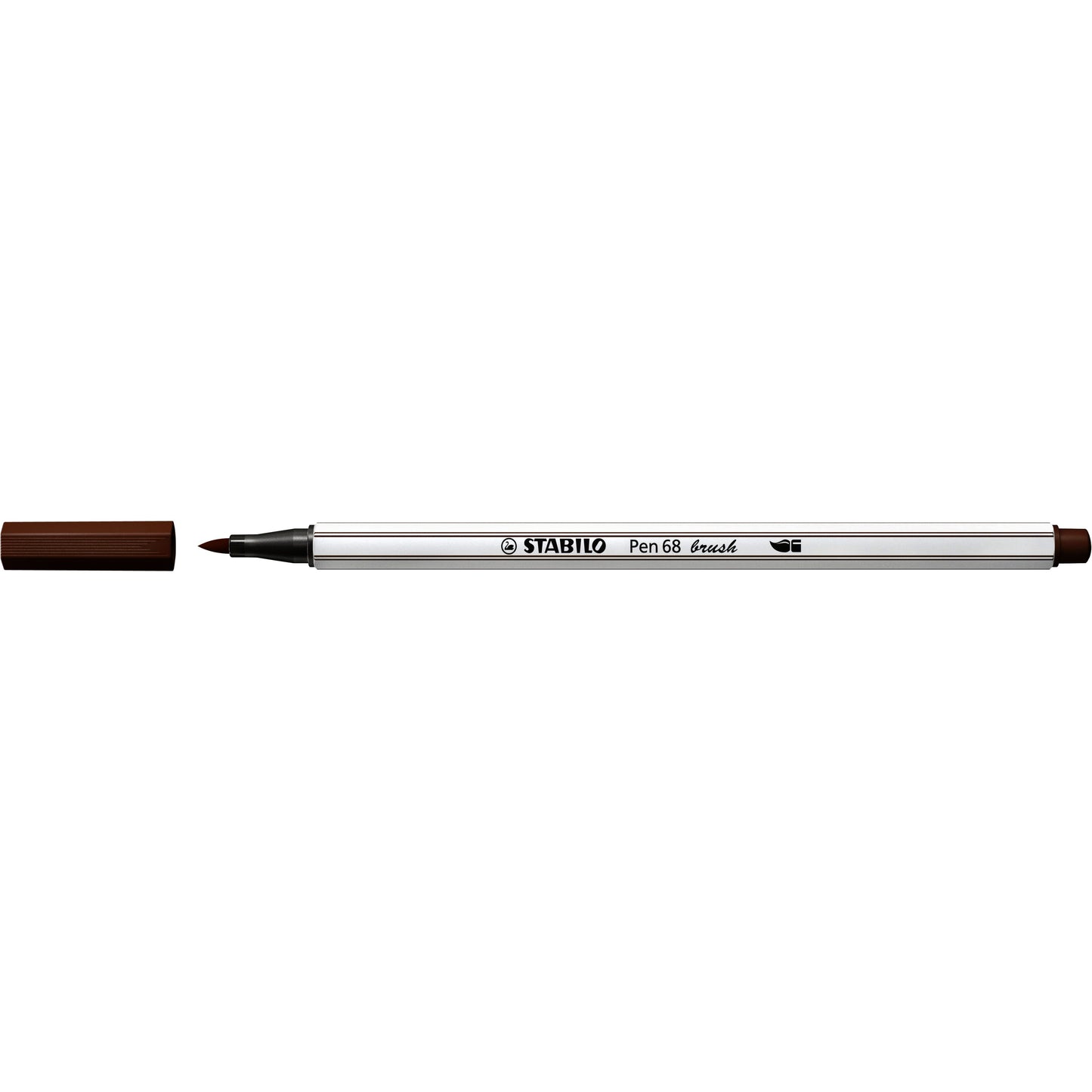 Stabilo - Pen 68 brush, premium brush viltstift, bruin, per stuk