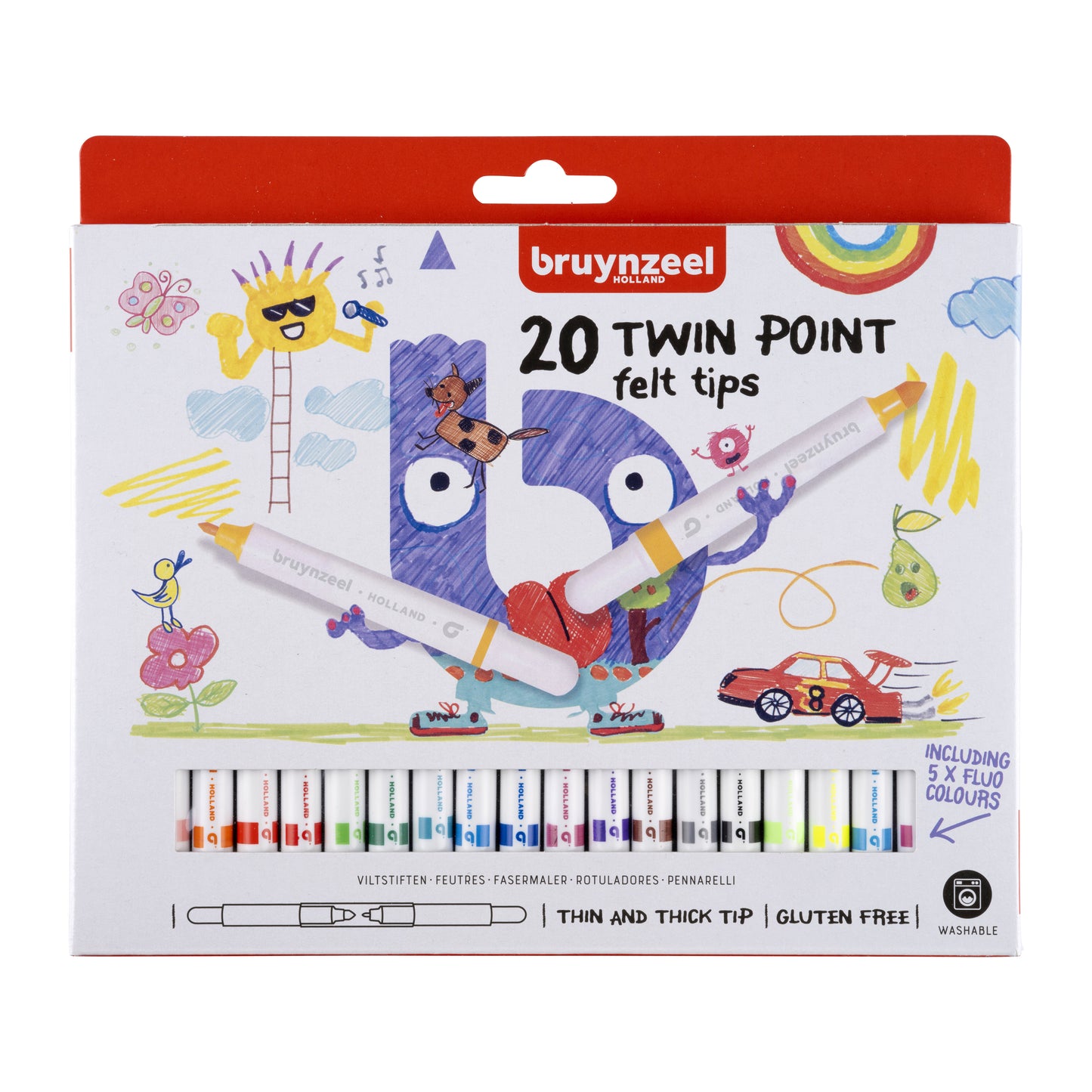Bruynzeel Kids - Feutre Kids Twin Point lot de 20 couleurs