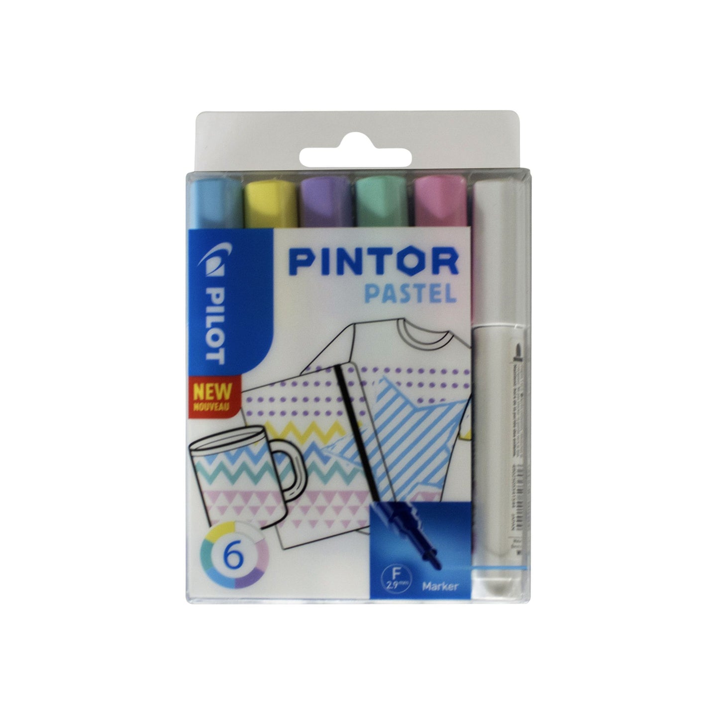 Pilot - Marqueur peinture Pintor pastel fin assorti étui de 6 pièces