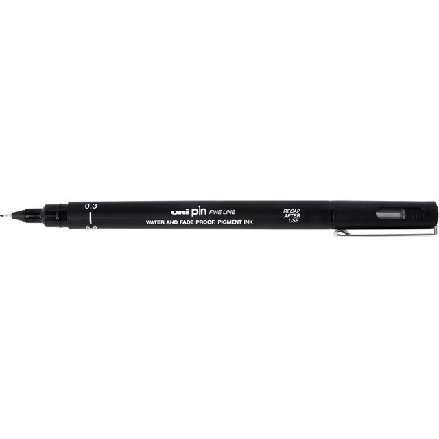 Uni-Ball - Fineliner Pin 0,3mm schwarz | 12 Stück