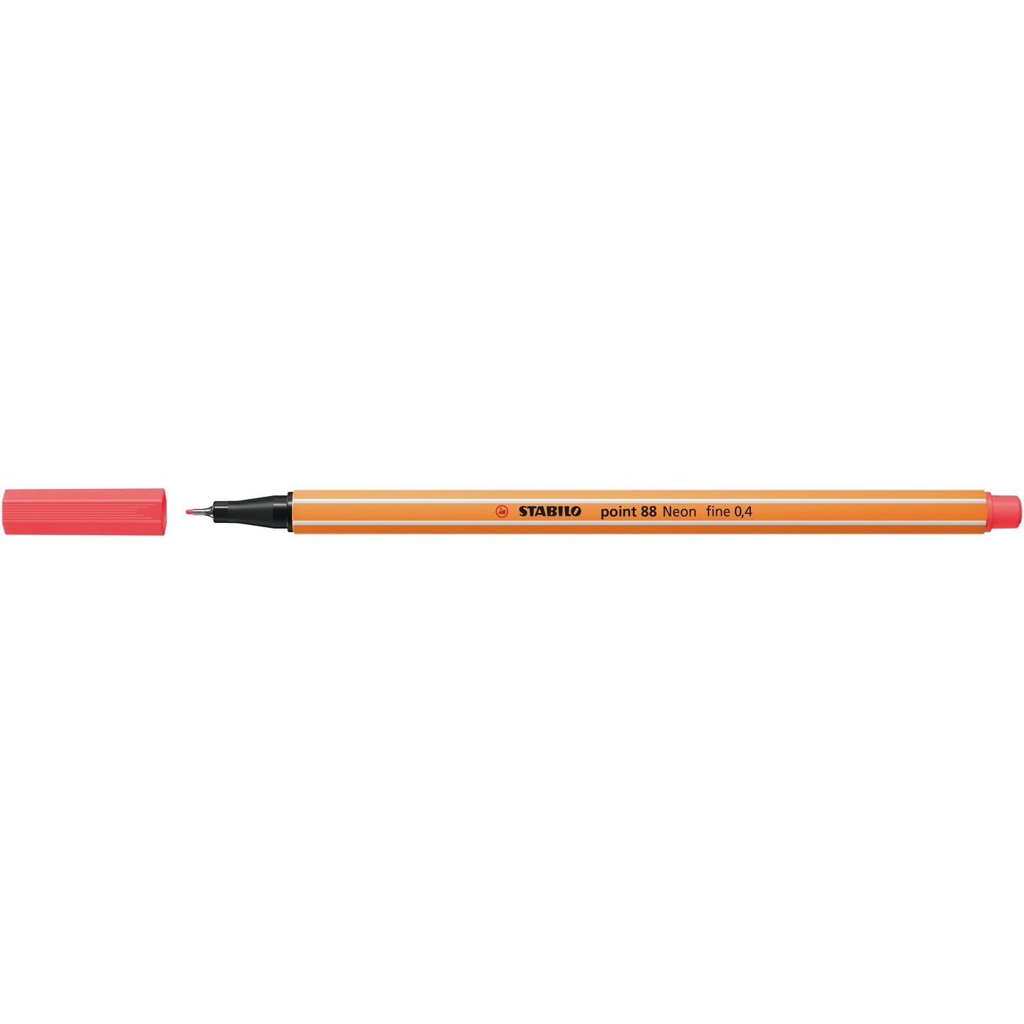 Stabilo - point 88, premium fineliner 0.4 mm, neon rood, per stuk