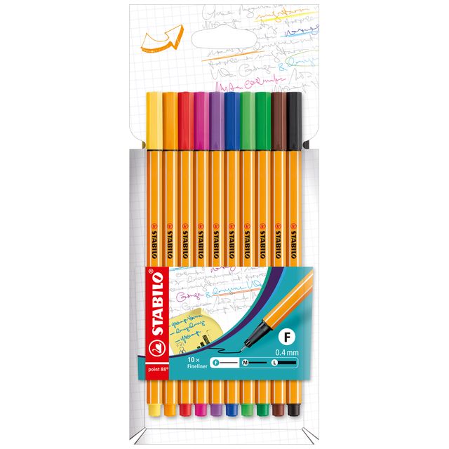 STABILO - Pointe Fineliner 88/10 fine assortie 10 pièces