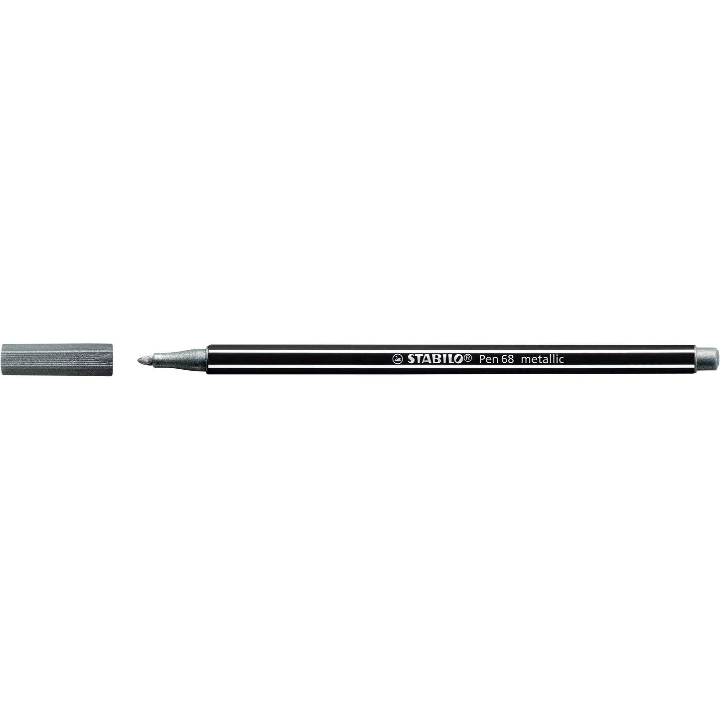 Stabilo - Pen 68 metallic, premium viltstift, zilver, per stuk