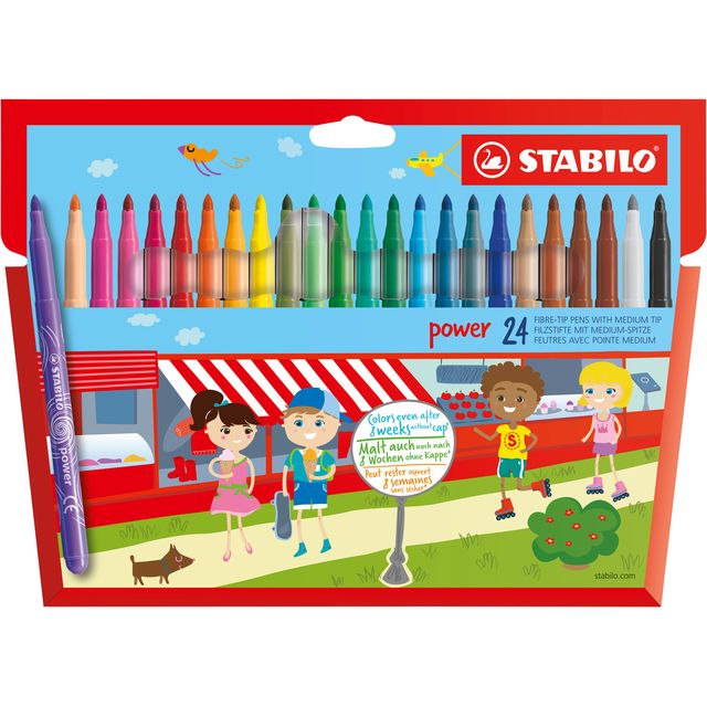 Stabilo - Viltstift power 280/24 assorti etui à 24 stuks