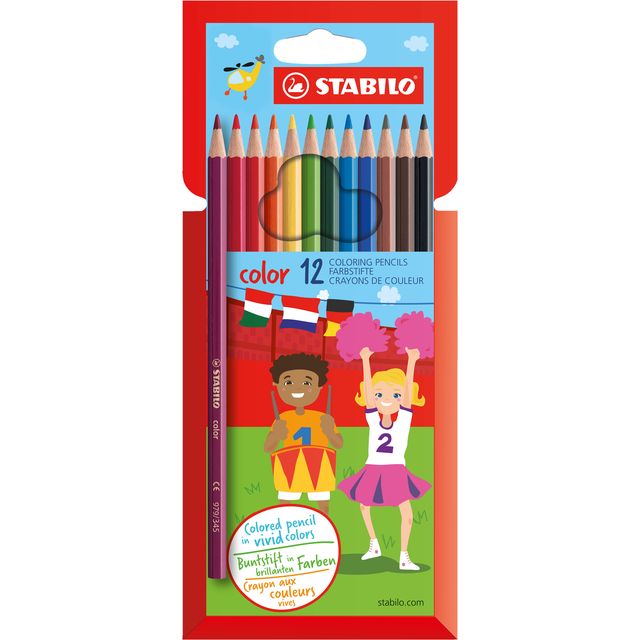 STABILO - Crayons de couleur 979 couleurs assorties étui cartonné de 12 pièces