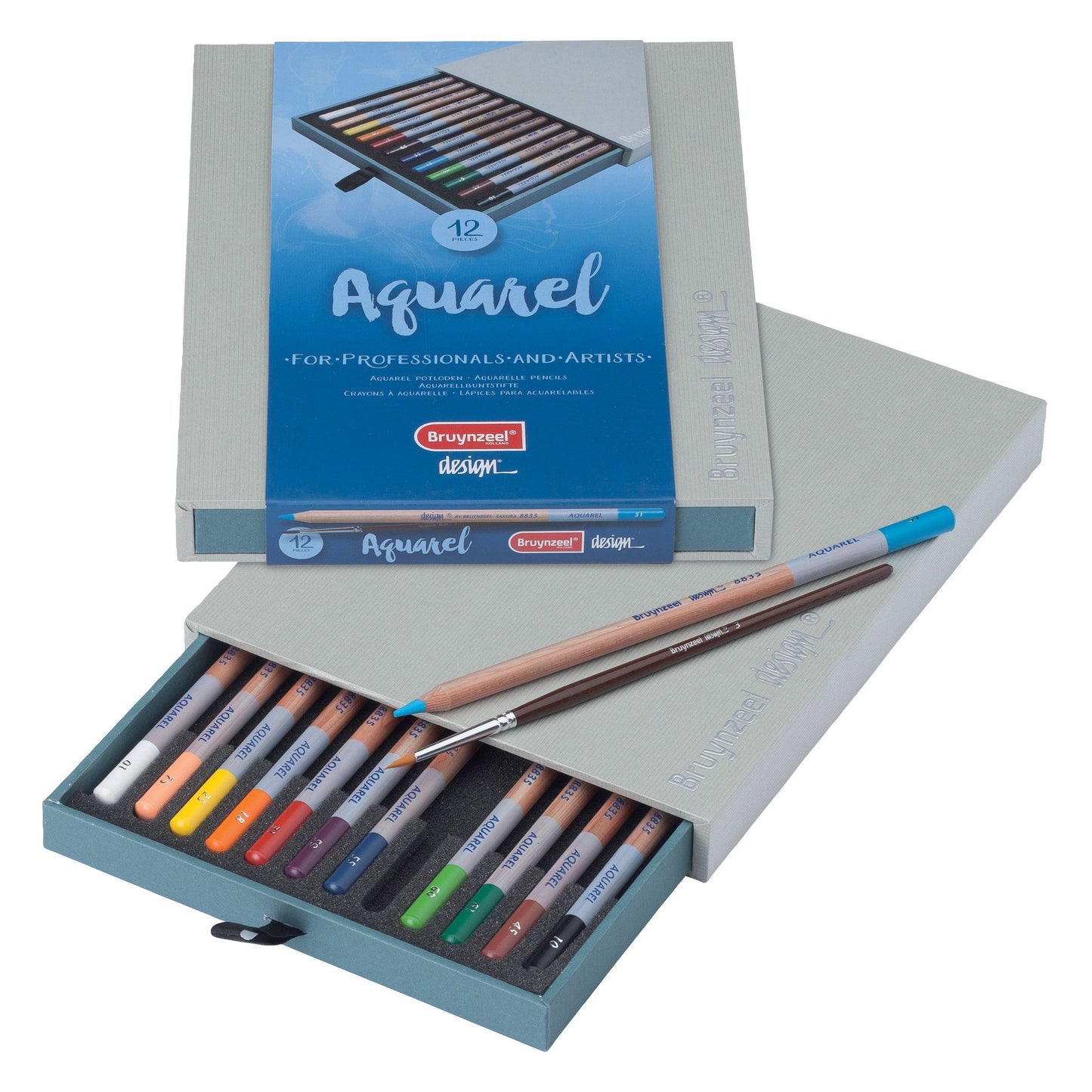 Bruynzeel - Aquarelpotlood Design met luxe bewaardoos set à 12 kleuren