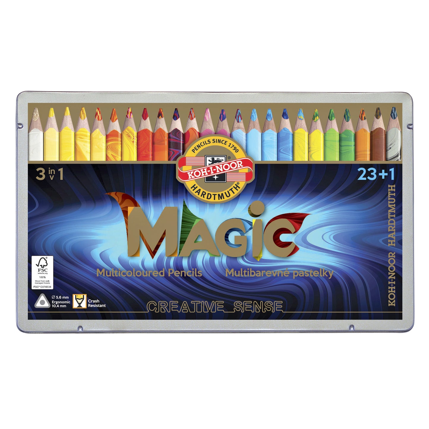 Koh-i-noor - Crayons de couleur Boîte magique 24 couleurs