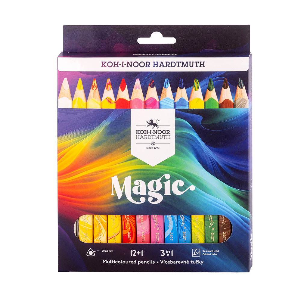 Koh-i-noor - Kleurpotloden koh i noor jumbo magic doos 13 kleur