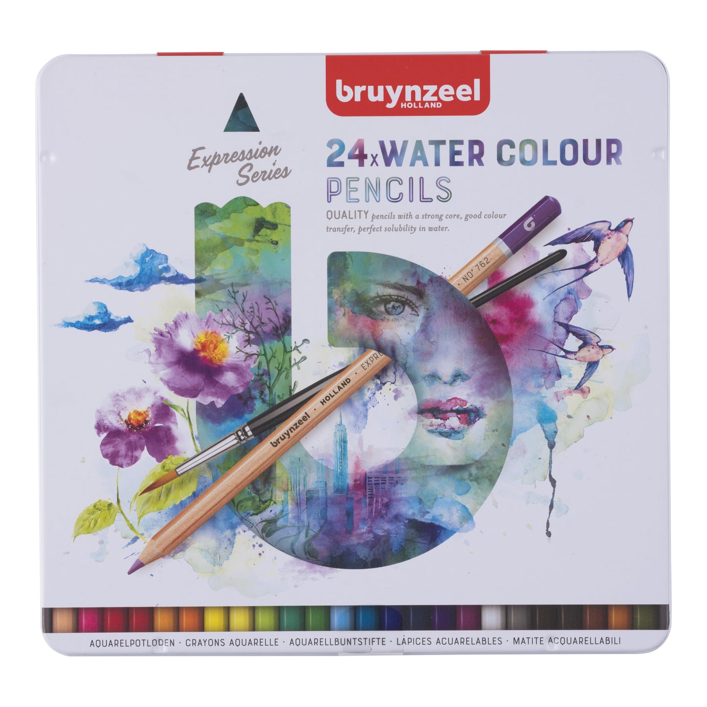 Bruynzeel - Aquarellstift-Sion-Set mit 24 Stück sortiert