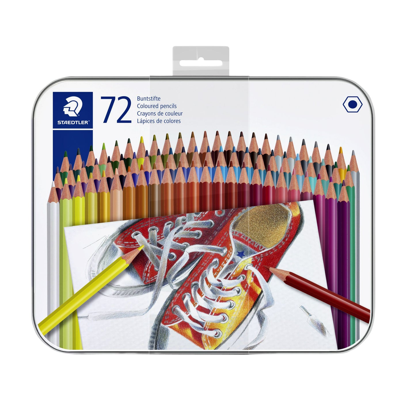 Staedtler - Crayon de couleur 175 Boîte assortie 6 faces de 72 couleurs | 3 pièces