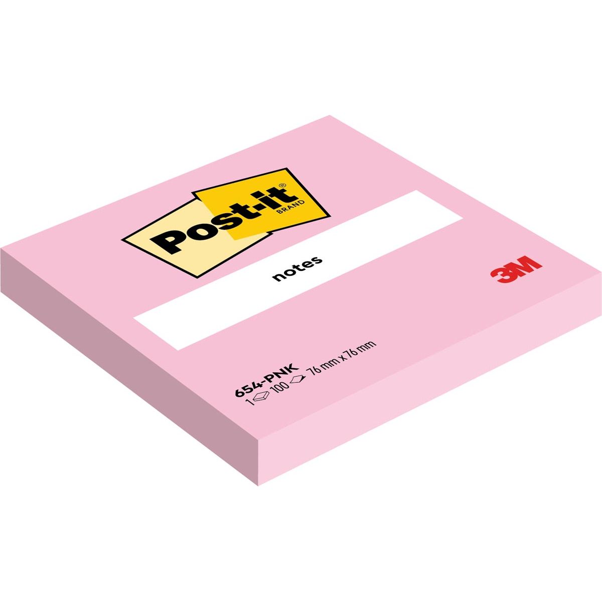 Post-it - Notes, 100 vel, ft 76 x 76 mm, roze (flamingo pink)
