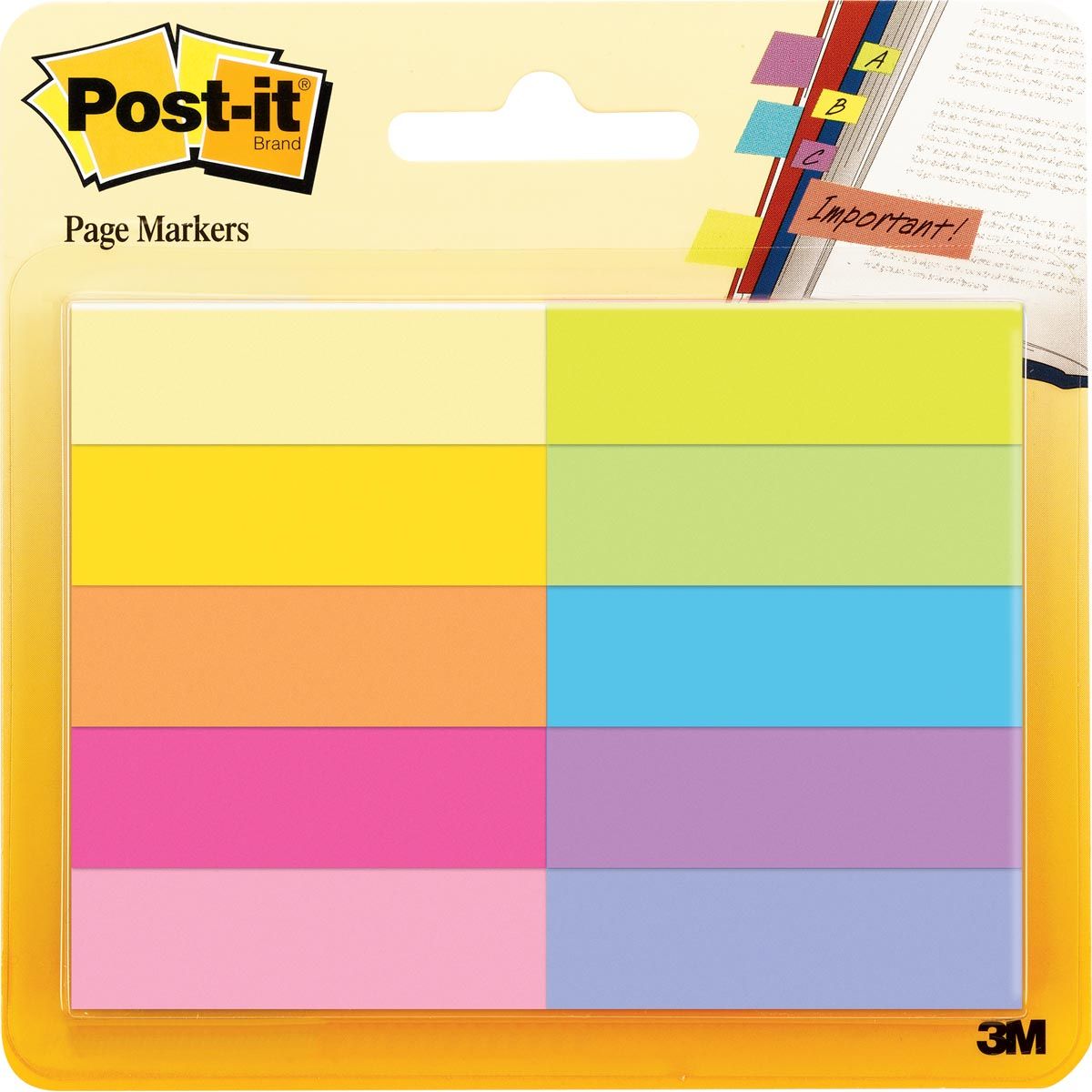 Post-it notes markers - , 50 blaadjes, pak van 10 blokken, geassorteerde kleuren
