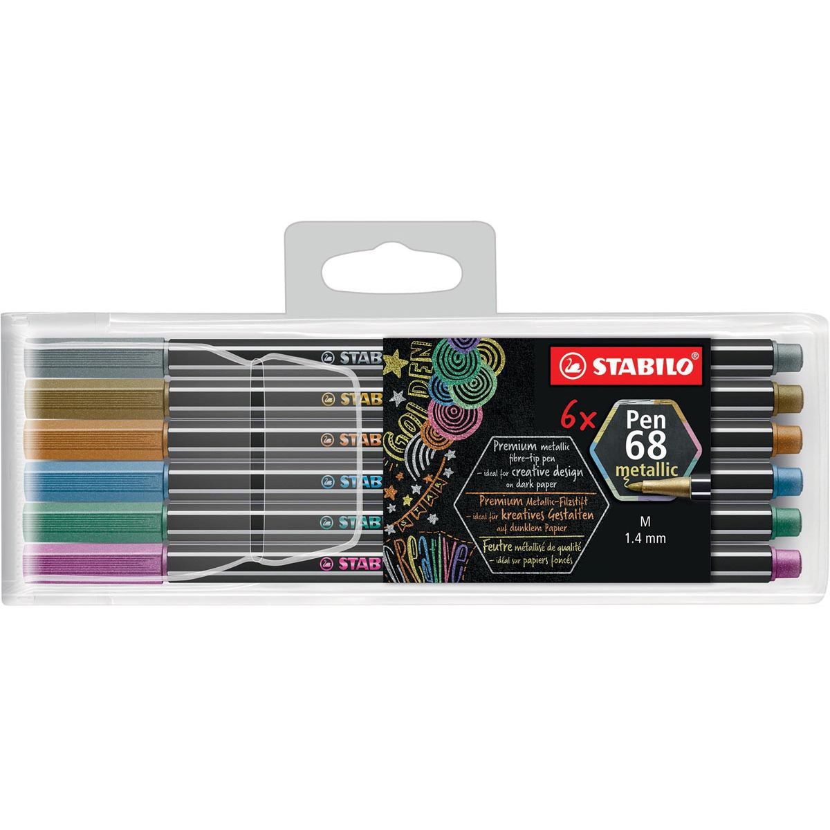 STABILO - Feutre 68/6 m cul métallique 6 pcs