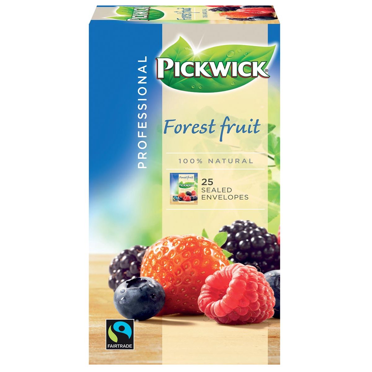 Pickwick - thee, bosvruchten, fairtrade, pak van 25 zakjes