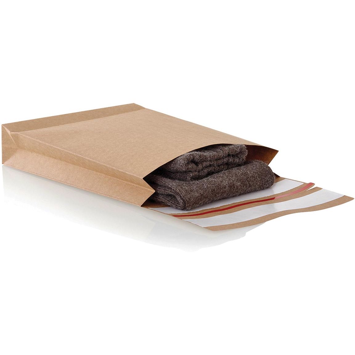 E-green - enveloppen met blokbodem, ft 350 x 250 x 50 + 96 mm, doos van 250 stuks